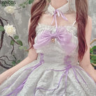 Ethereal Princess Lace Dress with Ruffles and Bows - dress