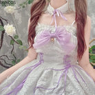 Ethereal Princess Lace Dress with Ruffles and Bows - Cosparty