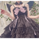 Ethereal Princess Lace Dress with Ruffles and Bows - Cosparty