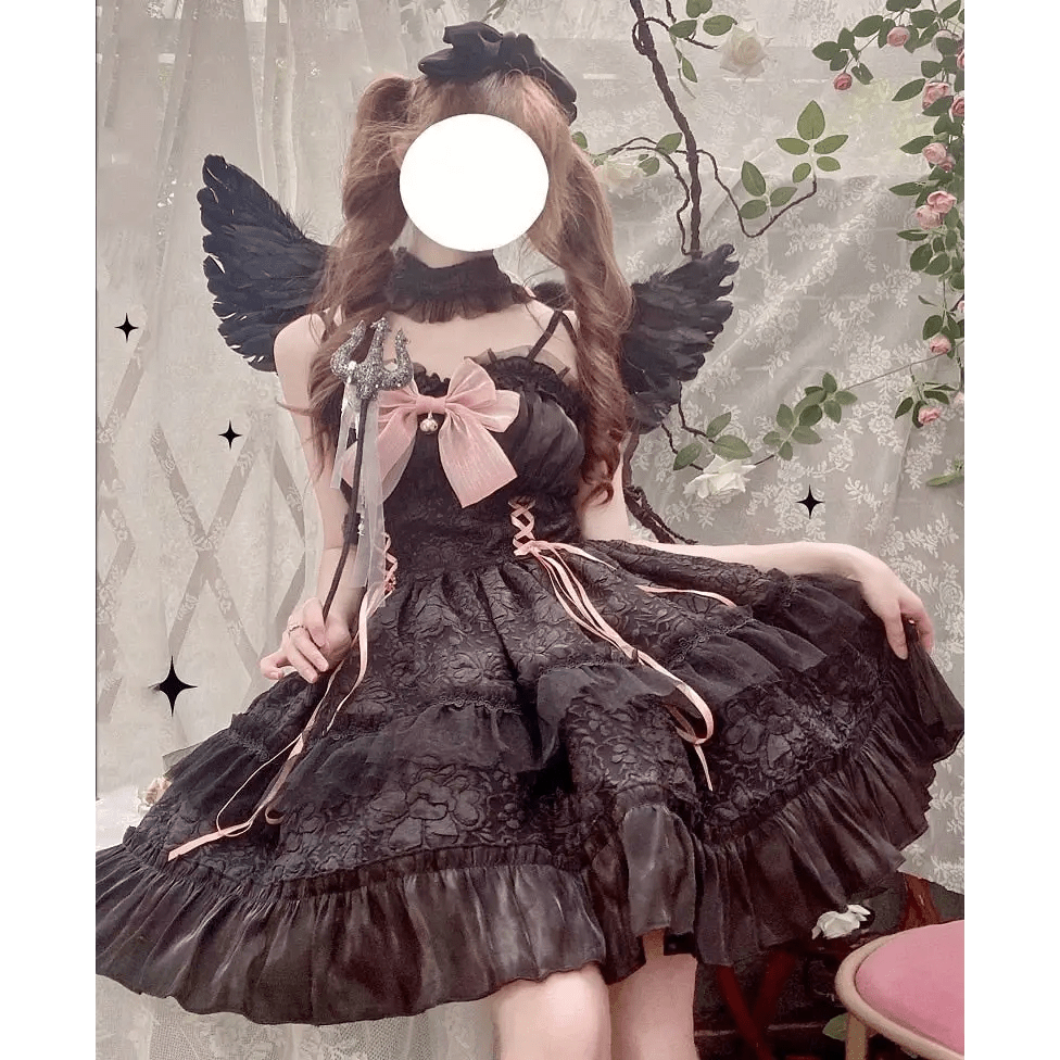 Ethereal Princess Lace Dress with Ruffles and Bows - Cosparty