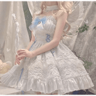 Ethereal Princess Lace Dress with Ruffles and Bows - Cosparty
