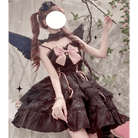 Ethereal Princess Lace Dress with Ruffles and Bows - Cosparty