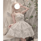 Ethereal Princess Lace Dress with Ruffles and Bows - Cosparty