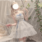 Ethereal Princess Lace Dress with Ruffles and Bows - Cosparty