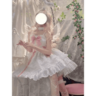 Ethereal Princess Lace Dress with Ruffles and Bows - Cosparty