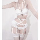 Exquisite Bondage Style Lingerie Set with Garters and Harnesses Included - Cosparty