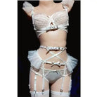 Exquisite Bondage Style Lingerie Set with Garters and Harnesses Included - Cosparty