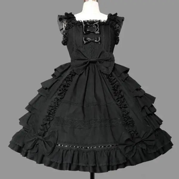 Exquisite Royal Victorian Lolita Dress with Luxurious Detailing - Black / S - Dress