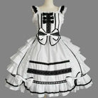 Exquisite Royal Victorian Lolita Dress with Luxurious Detailing - White & Black / S - Dress