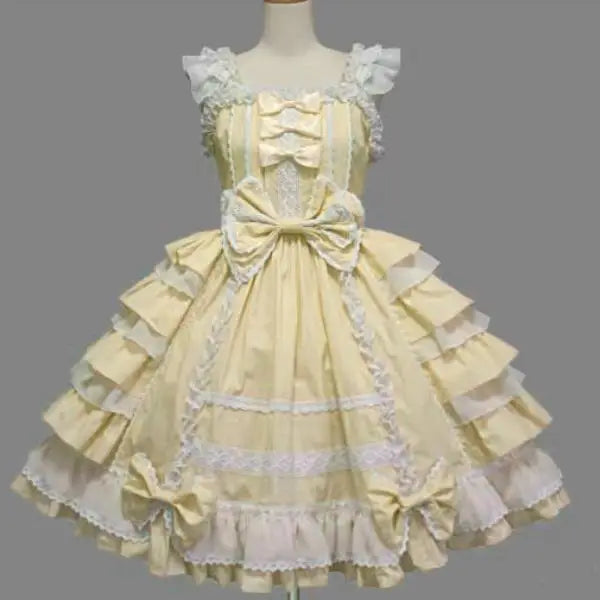 Exquisite Royal Victorian Lolita Dress with Luxurious Detailing - Yellow / S - Dress