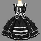 Exquisite Royal Victorian Lolita Dress with Luxurious Detailing - Black & White / S - Dress