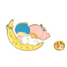 Exquisite Twin Star Enamel Pin with Starry Moon Design - Pin