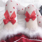 Fabulous Heart Stockings with Silky Red Ribbons - stockings