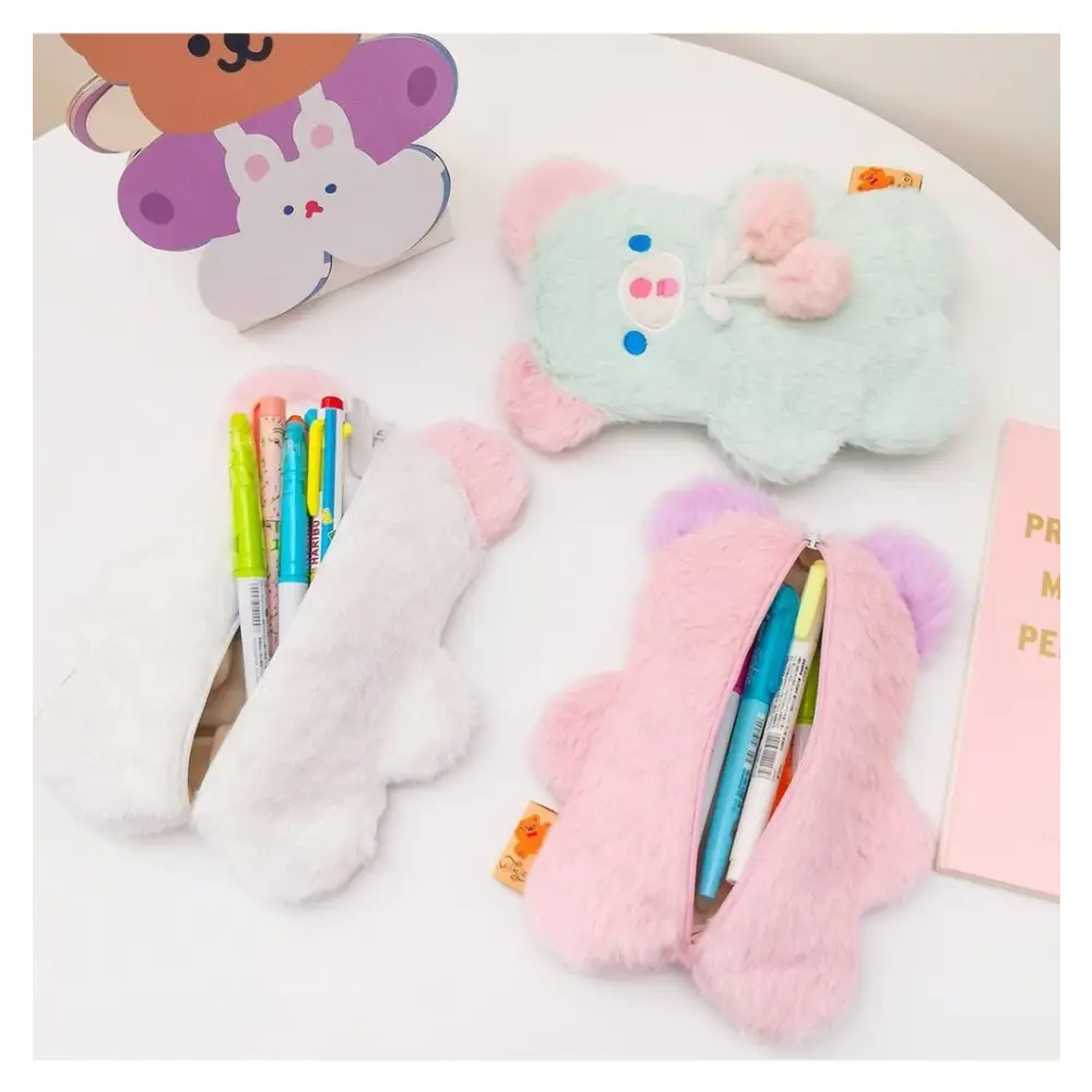 Fairy-Kei Baby Bear Plush Cosmetic and Stationery Bag - bags