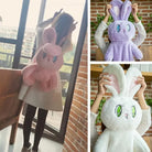 Fairy Kei Bunny Book Bag in Plush Material for Kawaii Style - backpack