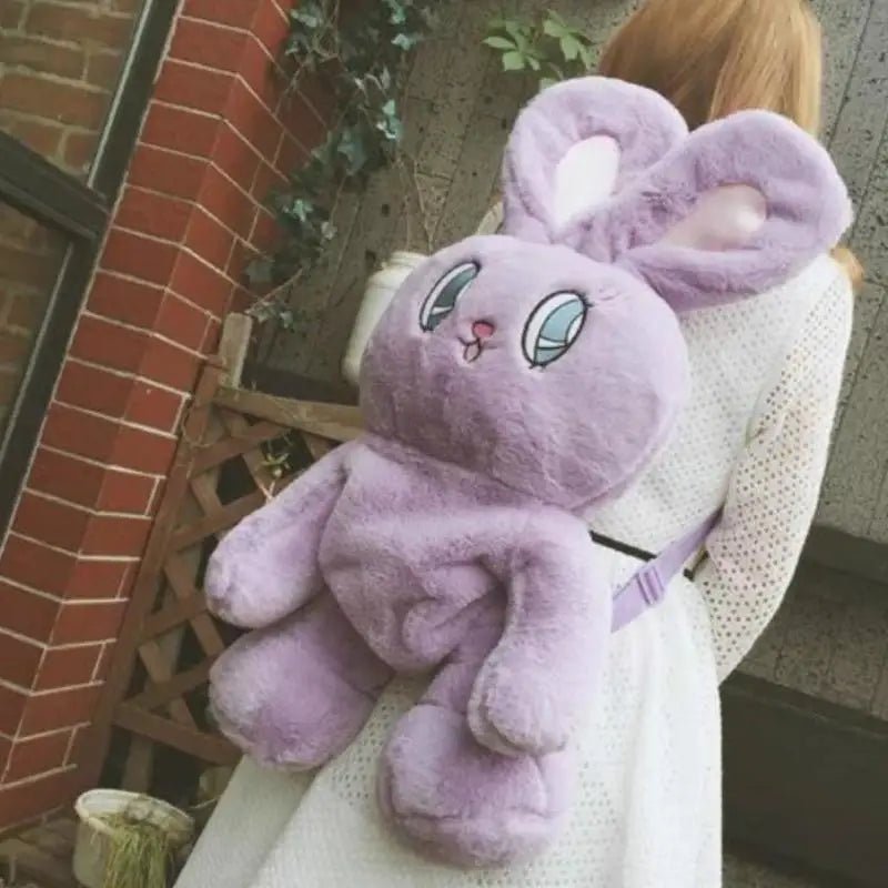 Fairy Kei Bunny Book Bag in Plush Material for Kawaii Style - Cosparty