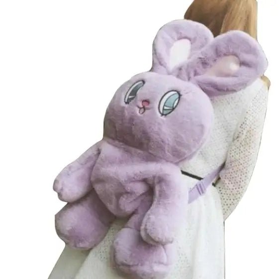 Fairy Kei Bunny Book Bag in Plush Material for Kawaii Style - Cosparty