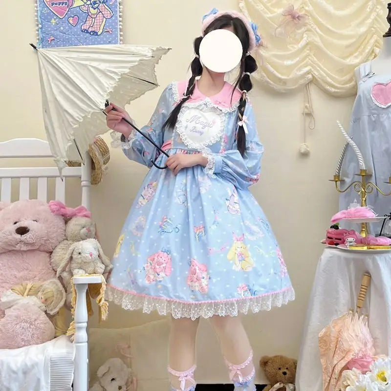 Fairy Kei Bunny Rabbit Lolita Dress for Pastel Princesses - dress