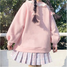 Fairy Kei Collared Bunny Sheep Cardigan Sweater in Pastel Kawaii Style - sweatshirt