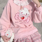 Fairy Kei Collared Bunny Sheep Cardigan Sweater in Pastel Kawaii Style - Cosparty