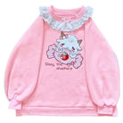Fairy Kei Collared Bunny Sheep Cardigan Sweater in Pastel Kawaii Style - Cosparty