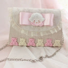 Fairy-Kei Inspired Plush Handbag in Fuzzy Lamb and Bear Designs - bag