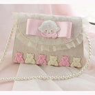 Fairy-Kei Inspired Plush Handbag in Fuzzy Lamb and Bear Designs - bag