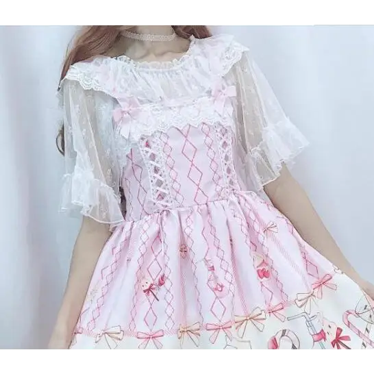 Pastel Pink Sweets Candy JSK Sweet Lolita Dress EGL Kawaii Fashion Fairy Kei