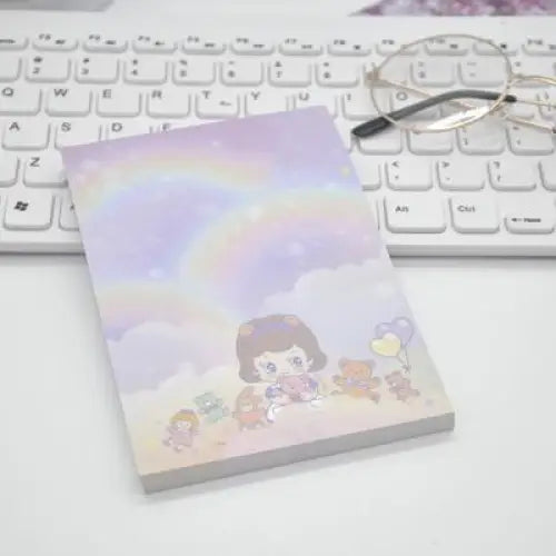 Fairy-Kei Pastel Notepad with 50 Colorful Pages of Kawaii Design - Style 3 (Pinks) - notebook