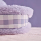 Fairy-Kei Purple Plaid Handbag in Plush Faux-Fur Fabrics - Purse