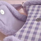 Fairy - Kei Purple Plaid Handbag in Plush Faux - Fur Fabrics - Cosparty