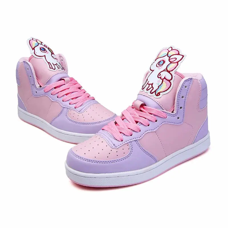 Fairy Kei Rainbow Unicorn Hi Tops for Comfort and Kawaii Style - Shoes