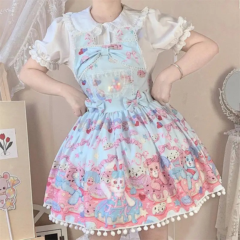 Fairy-Kei Sweet Lolita Dress for Kawaii Princesses - Light Blue / M - dress