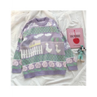 Fairy Kei Vintage Knit Cardigan Sweater with Pastel Patterns - sweater