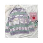 Fairy Kei Vintage Knit Cardigan Sweater with Pastel Patterns - Cosparty