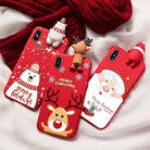 Festive 3D Soft Rubber Christmas Character Case for Apple iPhone - phone case