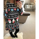 Christmas Long Sleeve Dress Holiday Xmas Sweater Dress Holiday Festive Santa Clause Reindeer