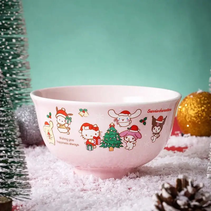 Festive Friends Serving Bowls for a Kawaii Holiday Celebration - Cosparty
