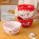 Festive Friends Serving Bowls for a Kawaii Holiday Celebration - Cosparty