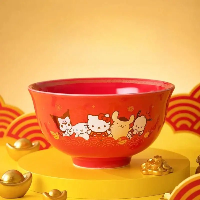 Festive Friends Serving Bowls for a Kawaii Holiday Celebration - Cosparty