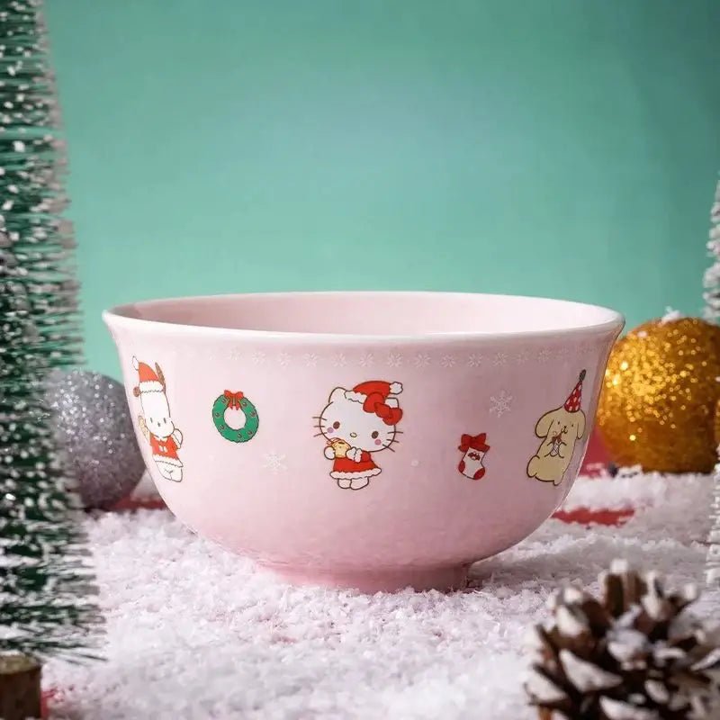 Festive Friends Serving Bowls for a Kawaii Holiday Celebration - Cosparty