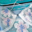 Floral Embroidered Mesh Bodysuit with Criss - Cross Harness Details - Cosparty