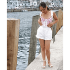 Floral Nymphette Lace and Ribbon Bustier Crop Top - Cosparty