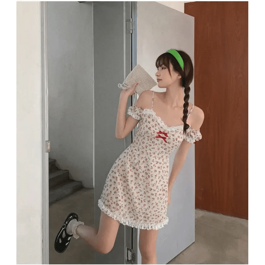 Floral Off the Shoulder Dress for an Angelic Look - Cosparty