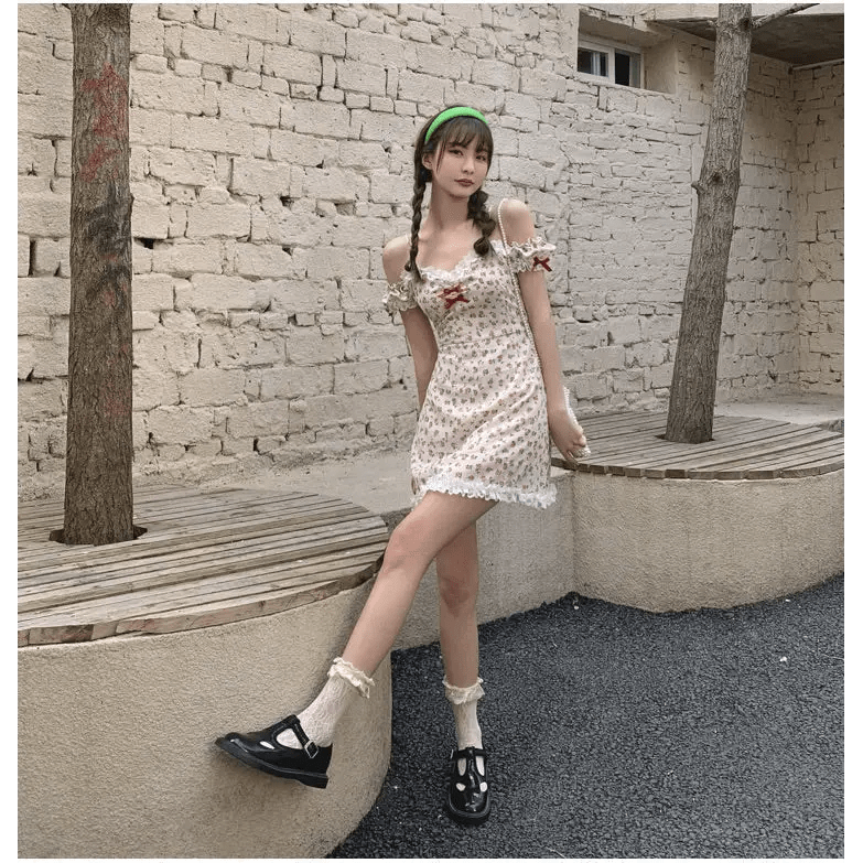 Floral Off the Shoulder Dress for an Angelic Look - Cosparty