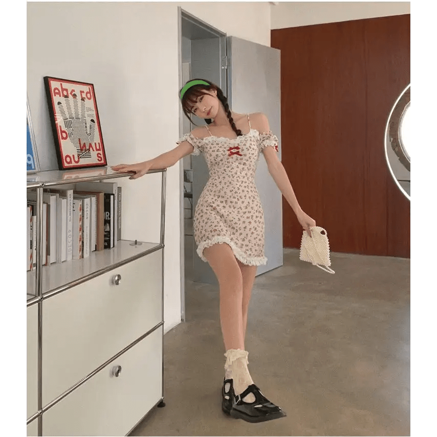 Floral Off the Shoulder Dress for an Angelic Look - Cosparty