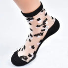 Floral Socks in Transparent Nylon for Cute Style - Cosparty