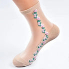 Floral Socks in Transparent Nylon for Cute Style - Cosparty