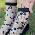 Floral Socks in Transparent Nylon for Cute Style - Cosparty