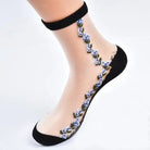 Floral Socks in Transparent Nylon for Cute Style - Cosparty